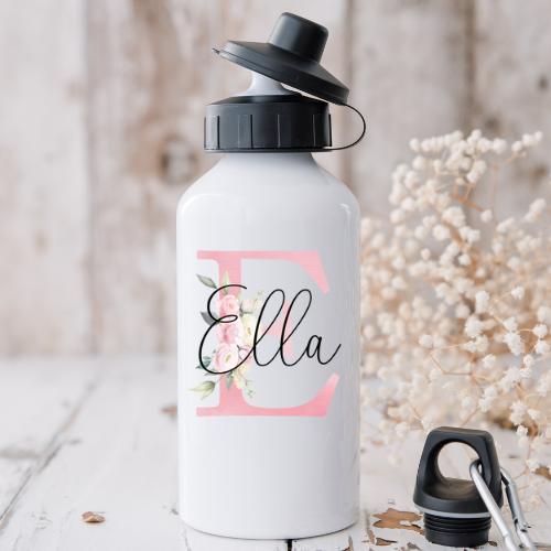 Personlig Drikkedunk med Navn og Blomsterdesign til Børn