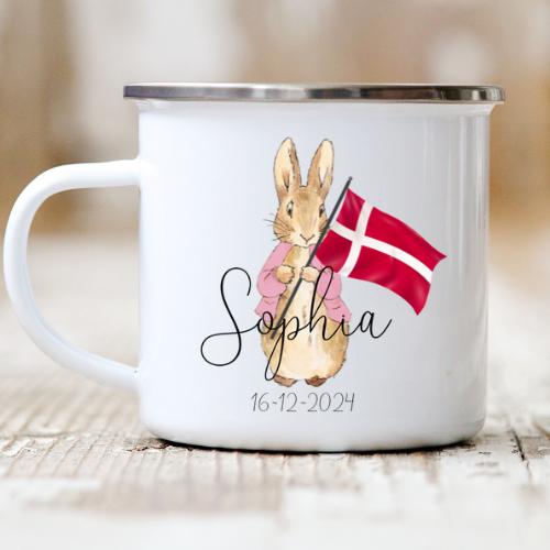 Personlig Peter Kanin Fødselsdagskop i Lyserød - Gaveidé!