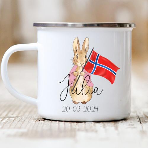 Personlig Fødselsdagskop med Peter Kanin og Navn