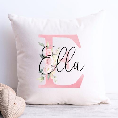 Personligt Blomsterbogstav Pudebetræk til Børn - Unik Gave