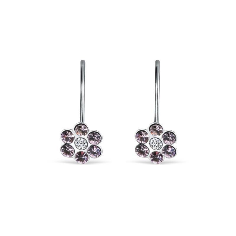 Violet Sølvøreringe med Swarovski® Sten til Børn