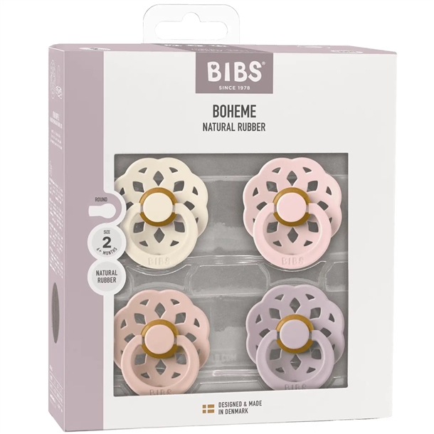 Bibs Boheme Sut 4 Pak - Ivory Blush Blossom Tilbud!