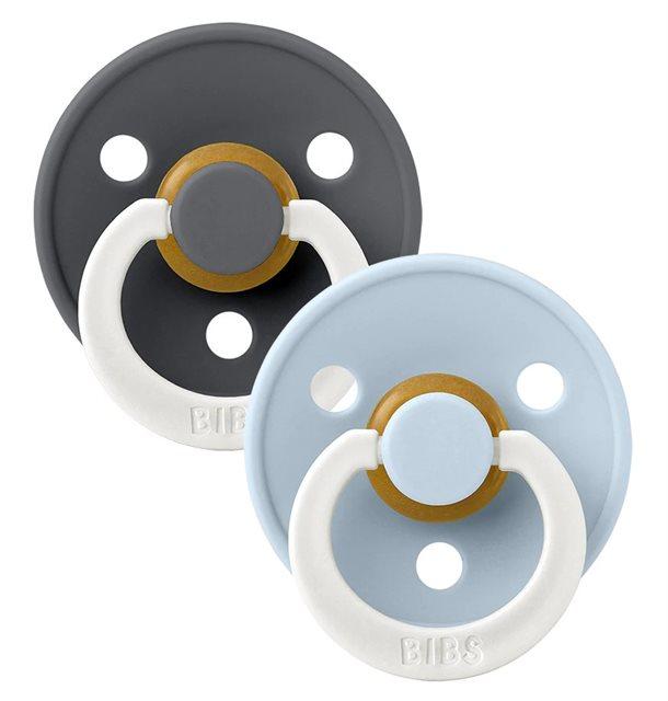 Bibs Sutter Glow 2 Pak – Iron & Baby Blue til natten