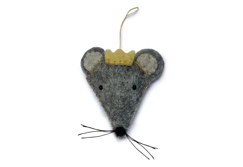 Håndlavet filtmus til julepynt - unik dekoration fra Gamcha