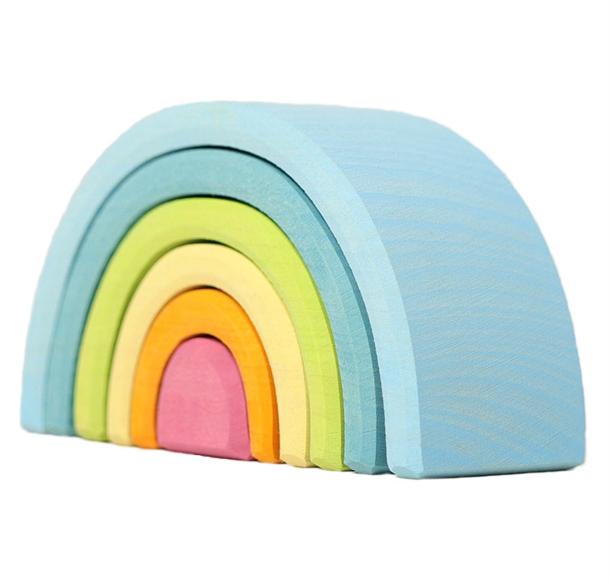 Grimms Lille Pastel Regnbue - Håndlavet Trælegetøj til Børn