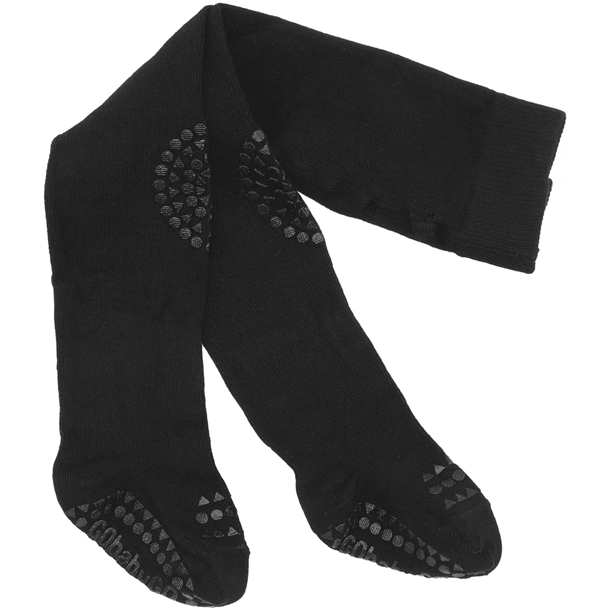 Skridsikre Strømpebukser i Sort fra GoBabyGo - Sikker Leg!