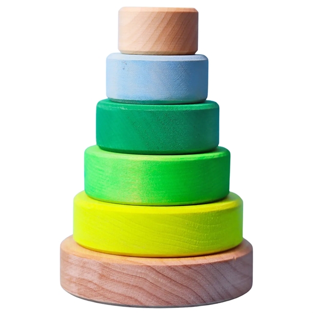 Grimms Neon Grøn Stabeltårn - Bæredygtigt Trælegetøj