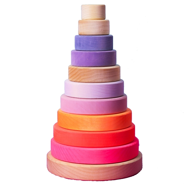Grimms Neon Pink Stabeltårn – Bæredygtigt Trælegetøj!