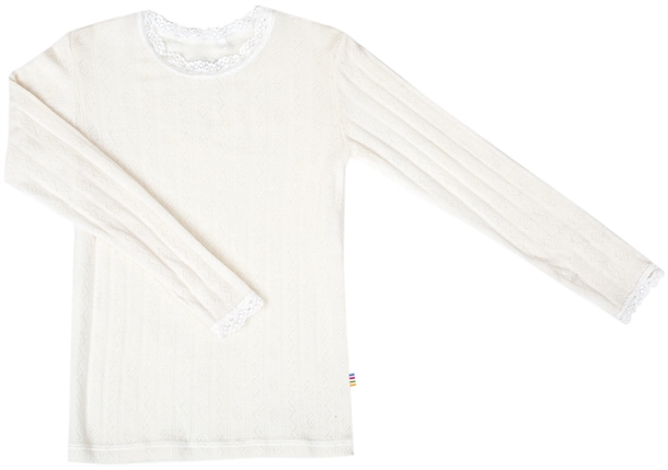 Joha Uld-Silke Bluse Pointelle i Naturfarve - Must-Have!