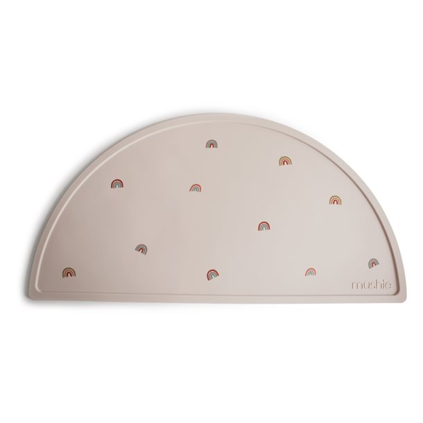 Mushie Silikone Dækkeserviet – Farverig Regnbue Design