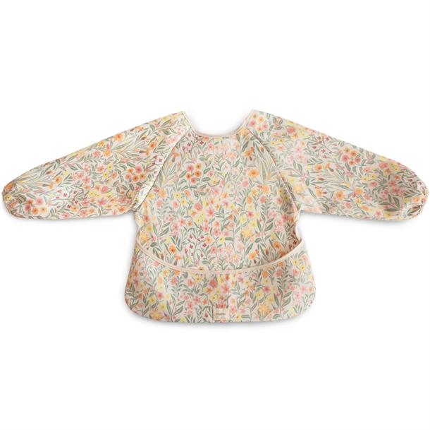 Mushie Hagesmæk med ærmer - Pastel Blooms tilbud!