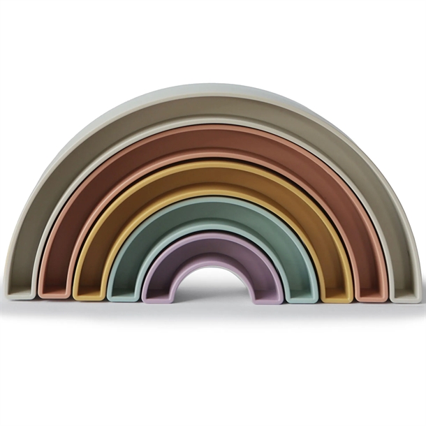 Bæredygtigt Regnbue Stablelegetøj fra Mushie - Sjov Leg!