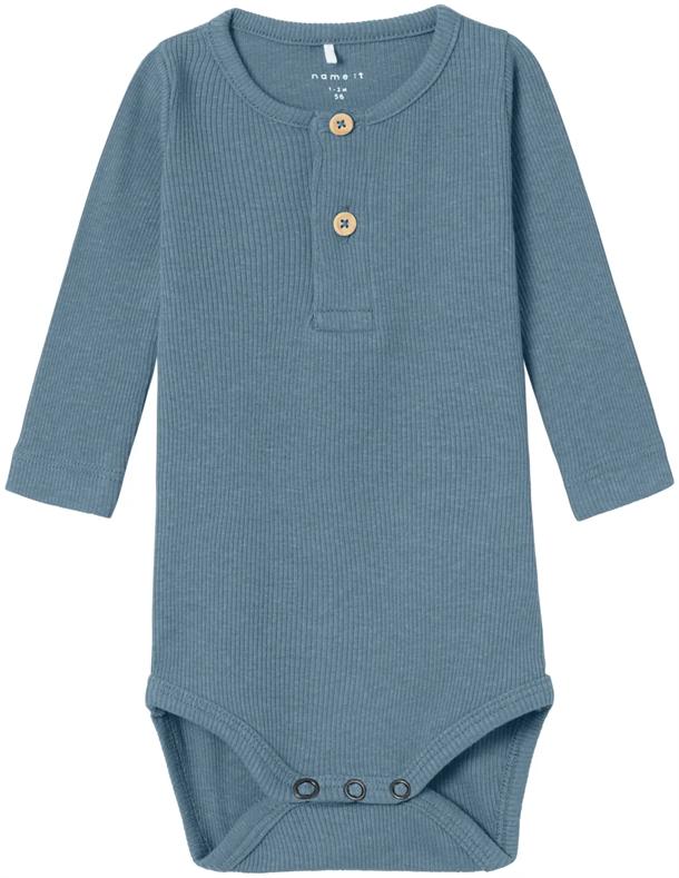 Økologisk Blå Body med Knapper – Must-Have til Dit Barn