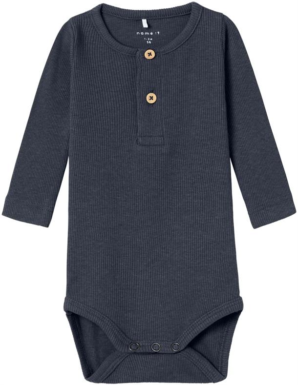 Køb Name It Rib Body med Knapper i Mørk Safir!