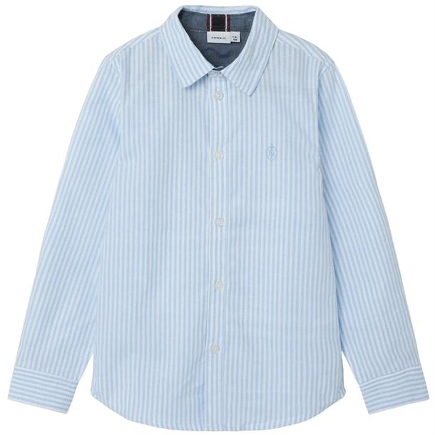 Blå Stribet Skjorte med Hvide Striber fra Name It