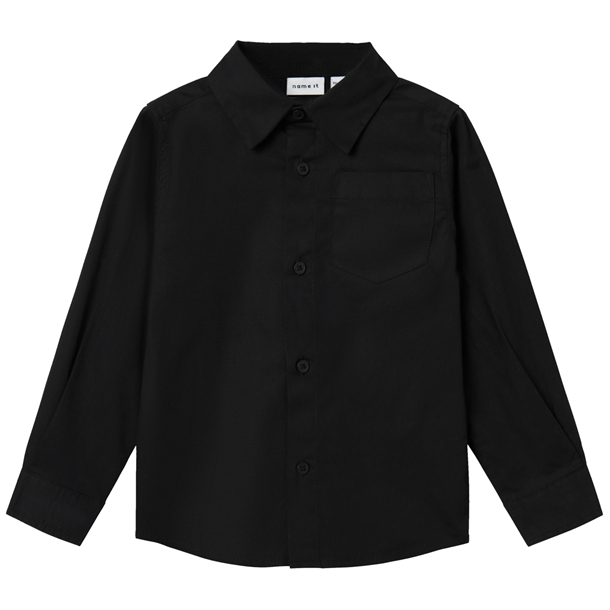 Bæredygtig Sort Skjorte Refred fra Name It - Økologisk Stil