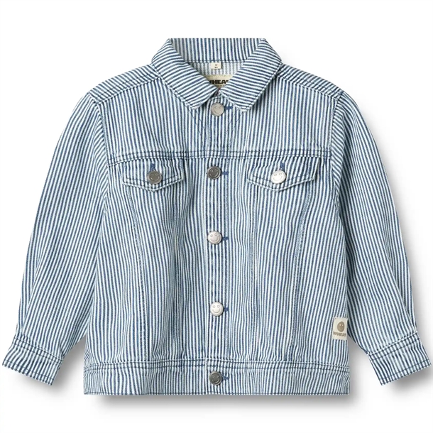 Wheat x Pernille Teisbæk Børne Cowboyjakke - Denim Ink Stripe