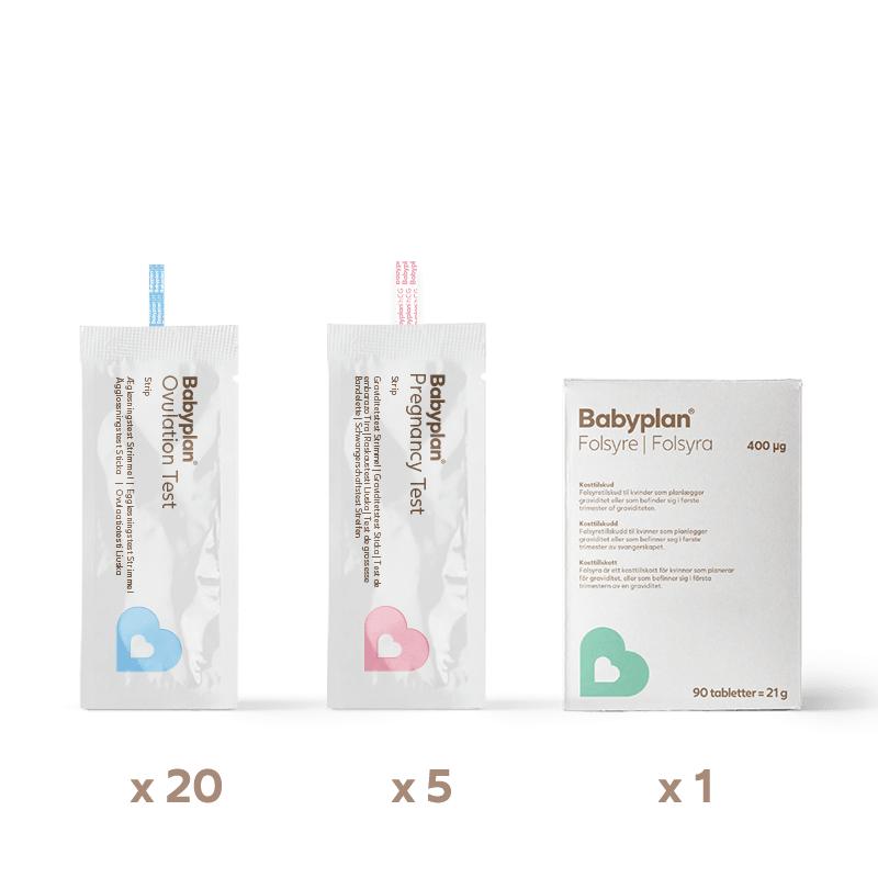 Graviditets- og ægløsningsteststrimler – 3 måneders sæt