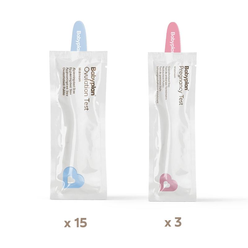 Fertilitets Testpakke: 15 Ægløsning + 3 Graviditetstest