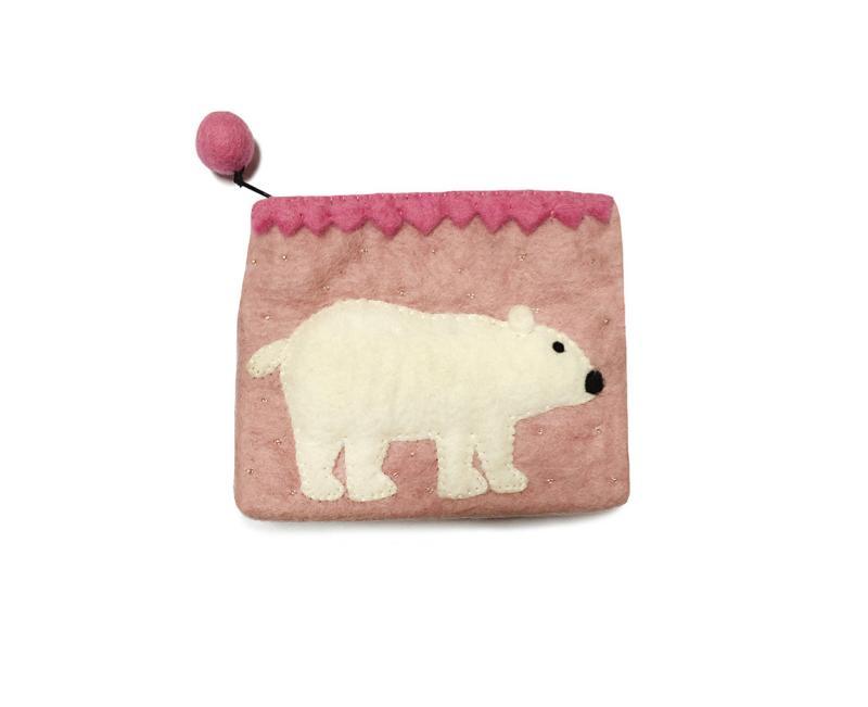 Håndlavet Børnepung med Isbjørneunge - Unik Gaveidé