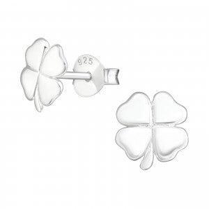 Buttede Firkløver Ørestikker i Sterling Sølv - Luxbaby.dk