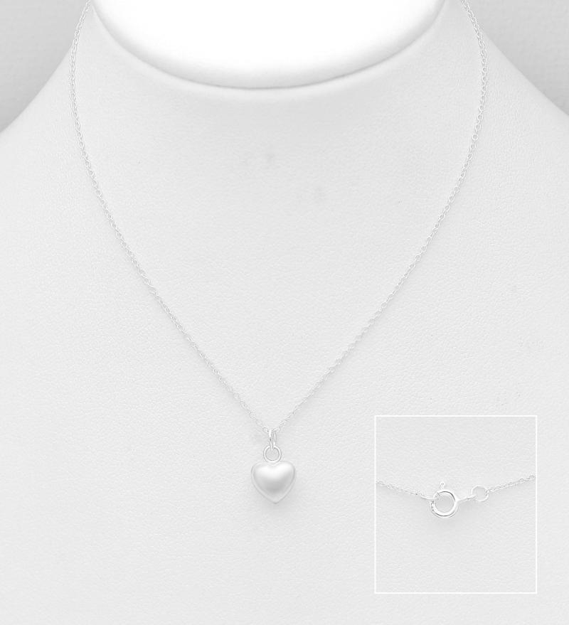 Sølvhalskæde med Buttet Hjerte til Børn - Luxbaby.dk