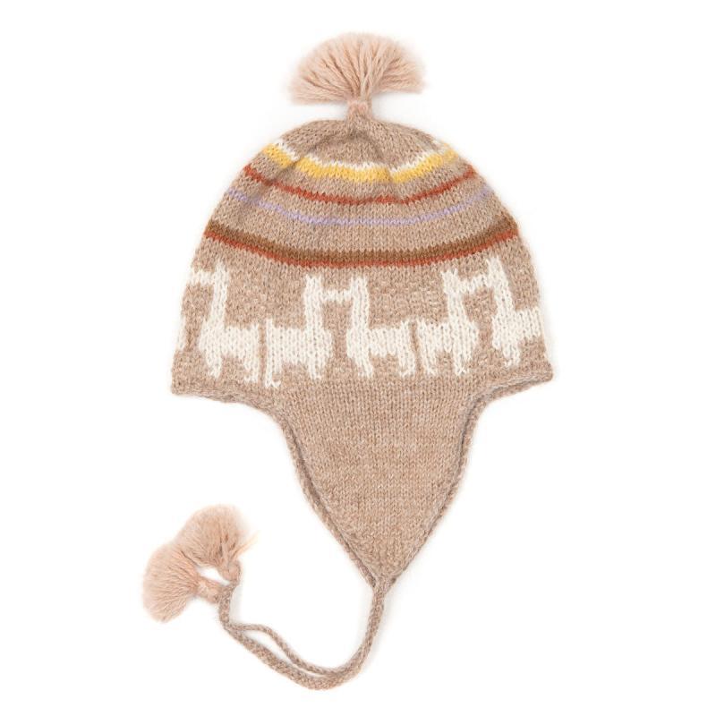 Strikhue med Kvast i Blødt Alpaca Uld til Baby - Huttelihut