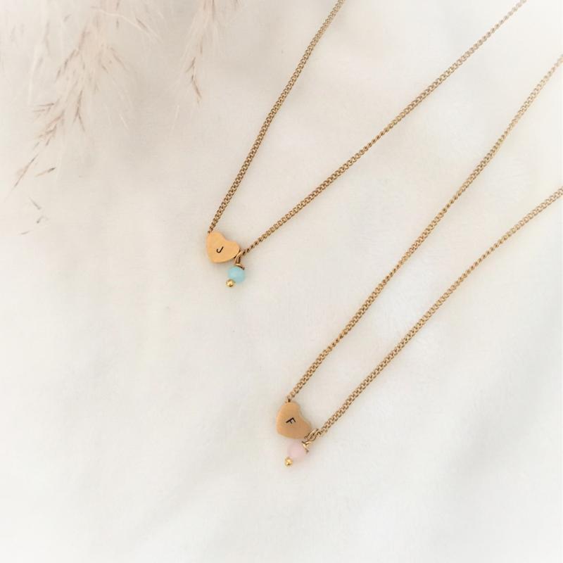 Personligt Hjertehalskæde med Initialer til Børn - Gaveidé