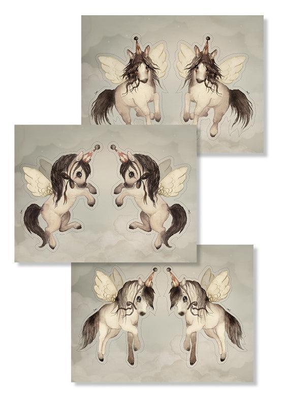 Papervenner: Flyvende Ponies fra Mrs. Mighetto - Kreativ Pynt