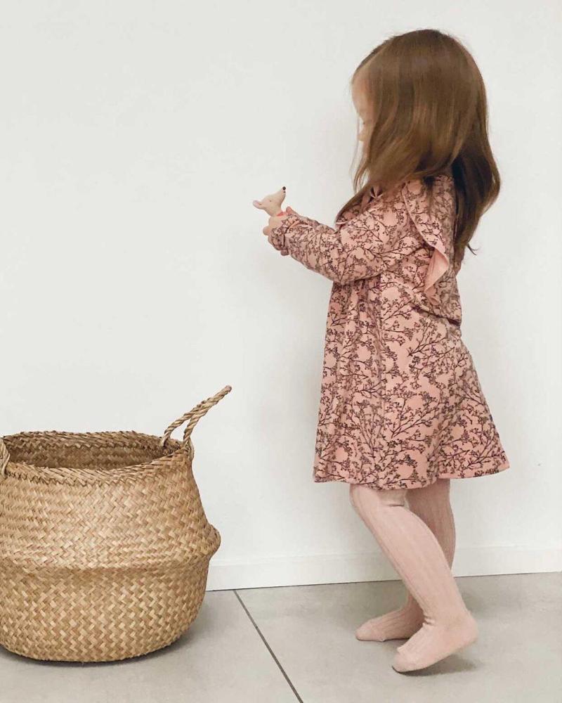 Rib Strømpebukser i Rosa Empo til Baby - God Kvalitet