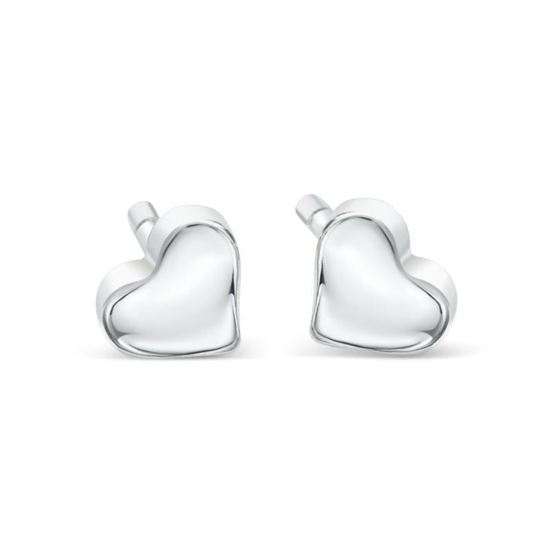 Klassiske Sølv Hjerte Ørestikker til Børn fra Luxbaby