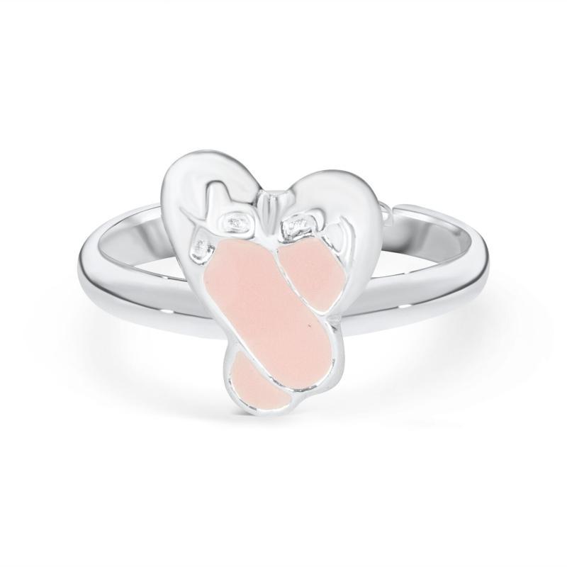 Justerbar Sølv Fingerring med Balletsko - Perfekt gave til Ballerina