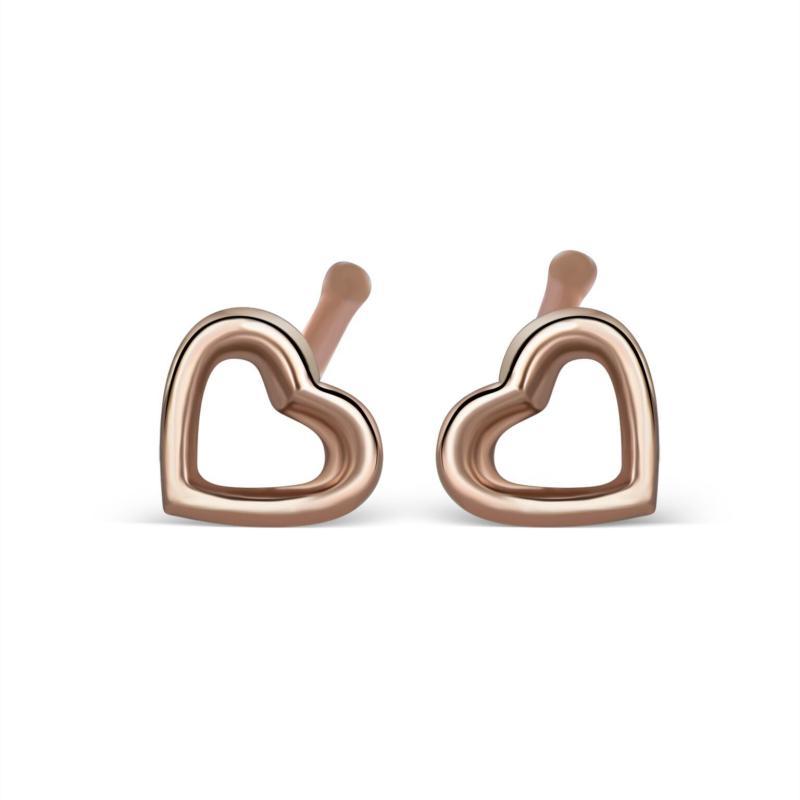 Hjerte Ørestikker i Rosaguld til Børn - Gaveide fra Luxbaby.dk