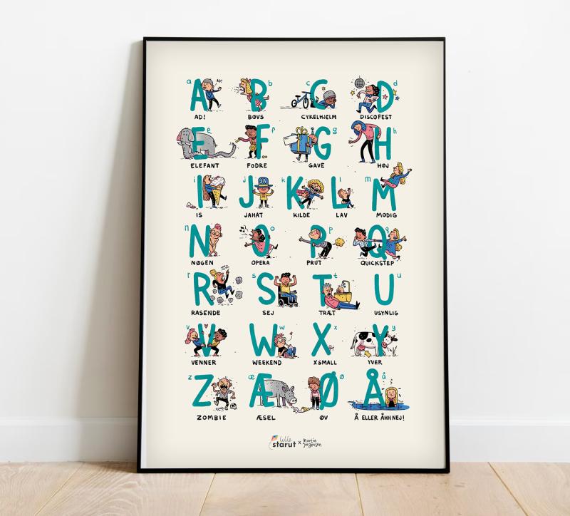 ABC Plakat 50x70 Cm fra Lille Starut - Børneværelse