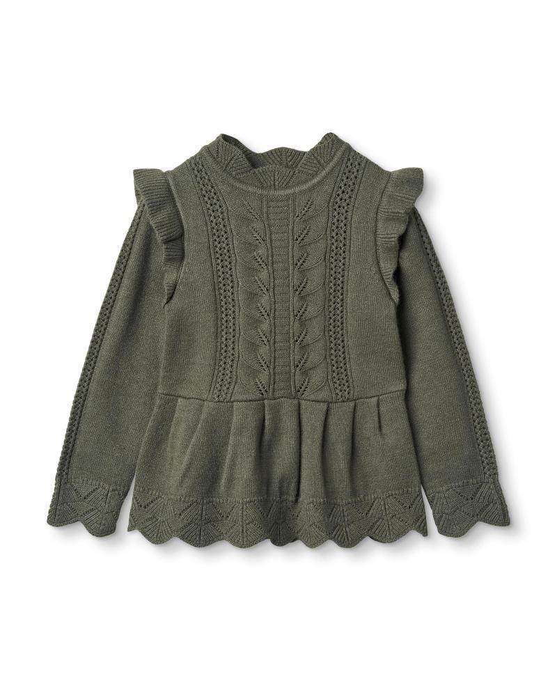 Alilly Peplum Bluse i Beetle - Blød og Elegant!