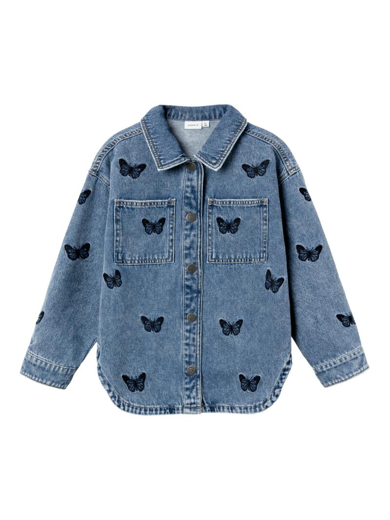 Felly Denim Jakke med Sommerfugle - Blå Cowboyjakke