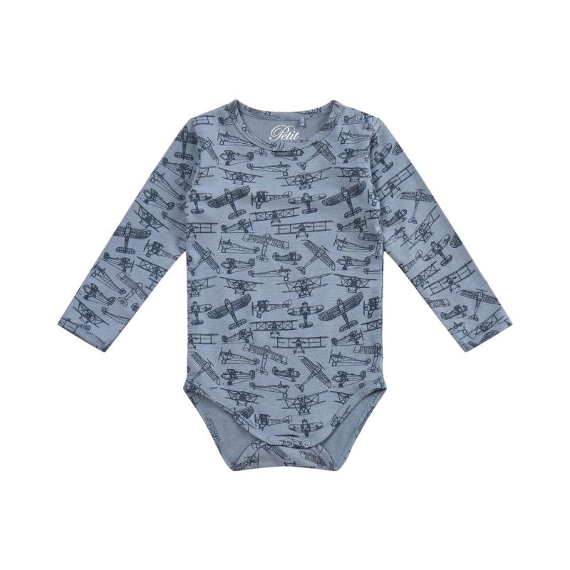 Body med Flyvemaskiner i Blå - Petit By Sofie Schnoor