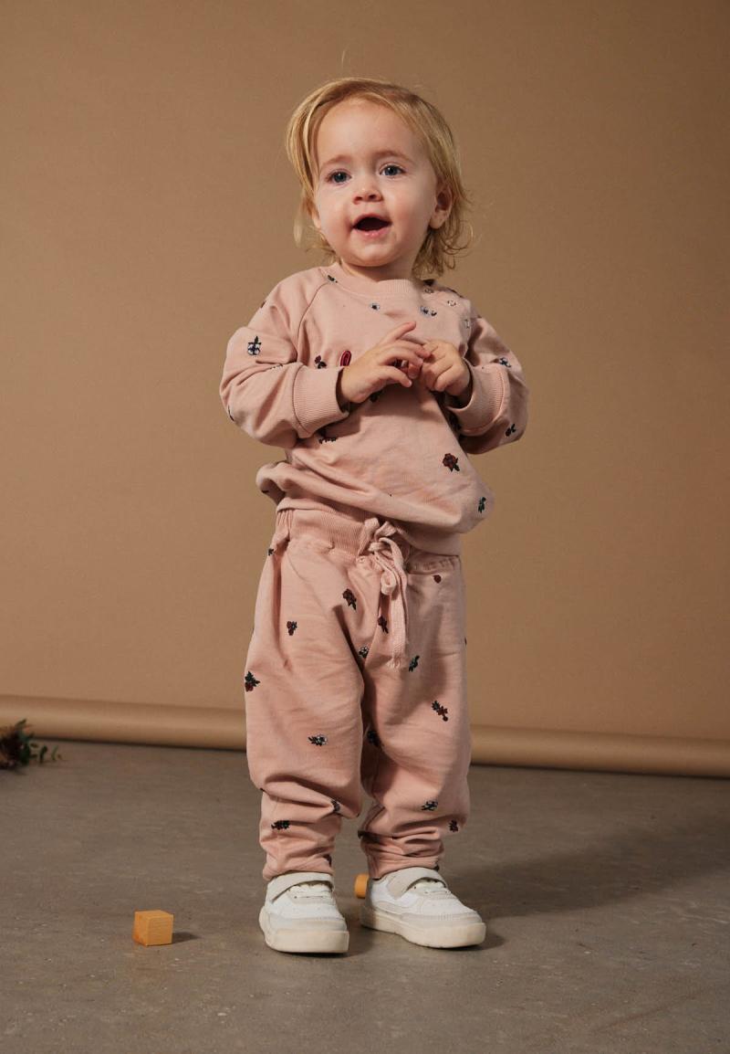 Søde Dovie Sweatpants med Blomster til Børn - Rosa