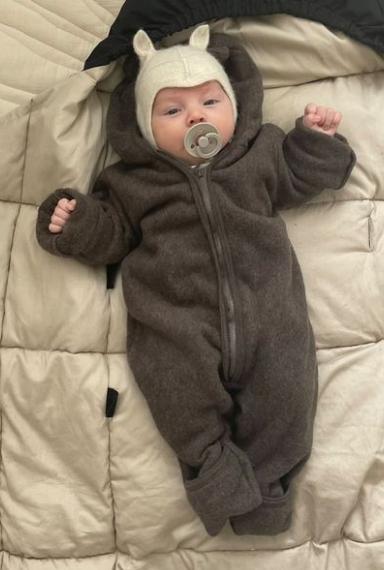 Mushi Baby Heldragt med Ører - Luksus i Brun Fleece