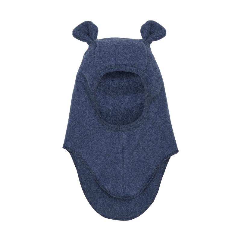 Elefanthue Bomulds Fleece Navy Melange 0 1 år fra Huttelihut
