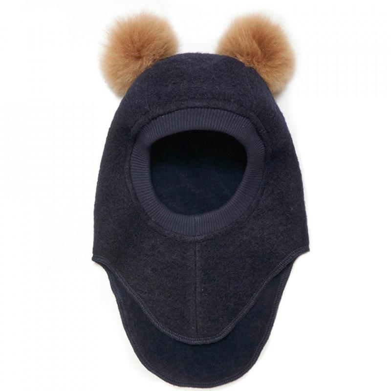 Big Bear Elefanthue i Uld - Navy Camel til 0-1 år