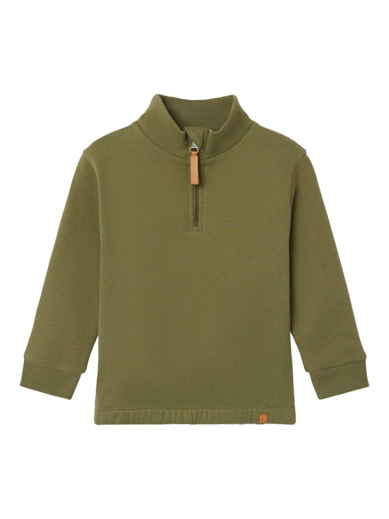 London Half Zip Sweat Shirt   Loden Green   92 Cm fra Lil Atelier