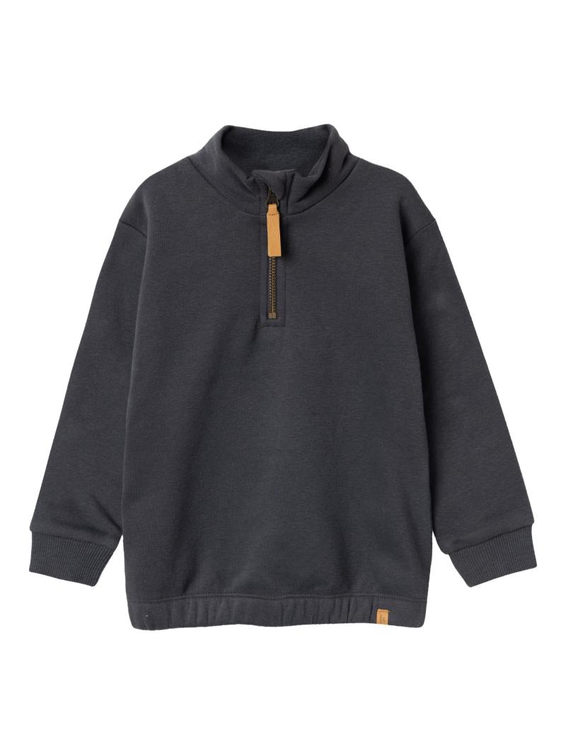 Lil Atelier London Halv Lynlås Sweatshirt - Støvet Blå