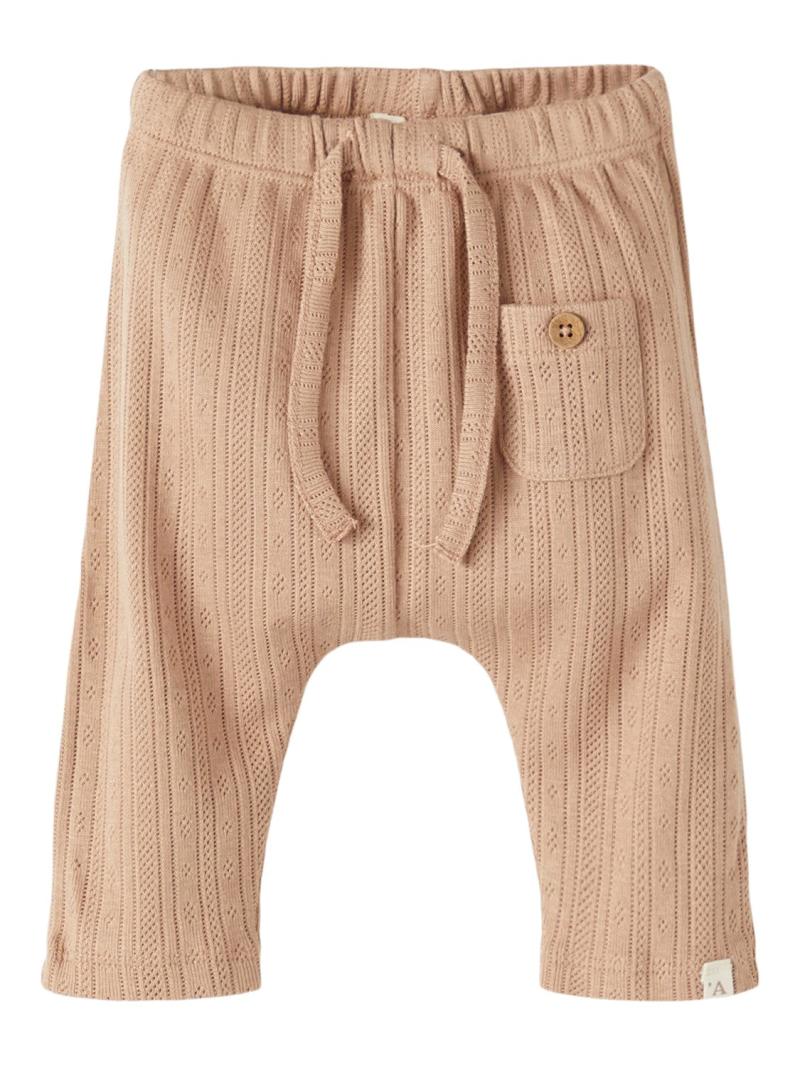 Lil Atelier Rachel Loose Pants med hulmønster - Almondine