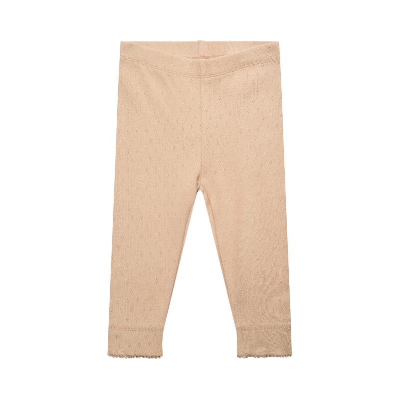 Beige Leggings med Hulmønster - Must-Have til Børn!