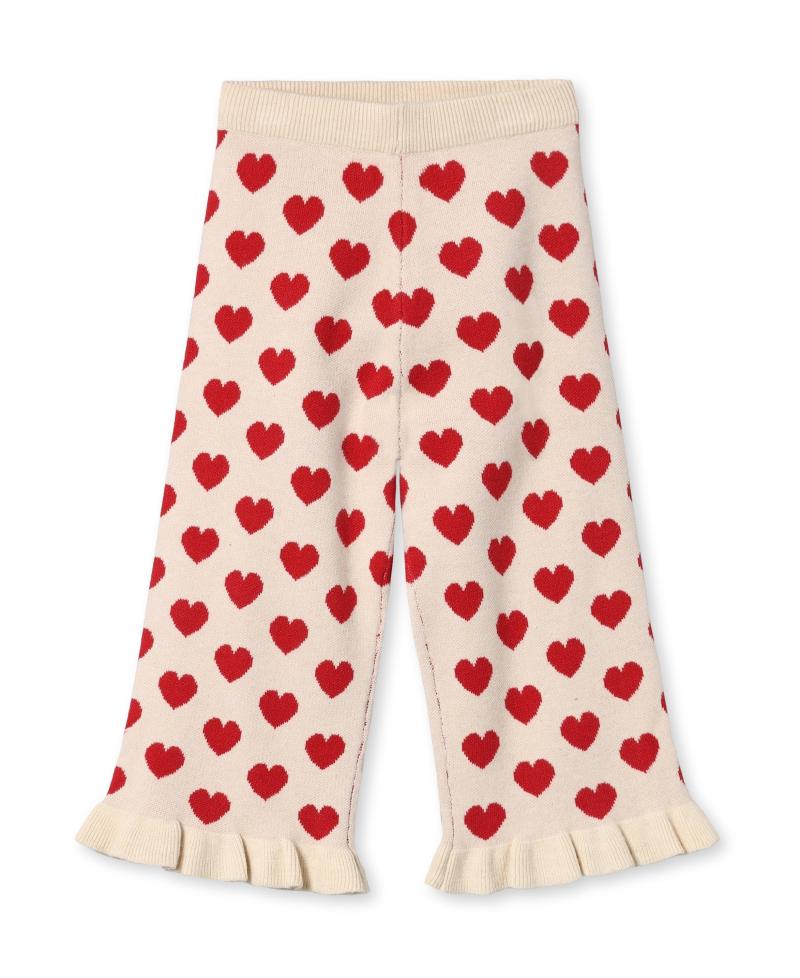 Alon Heart Ruffle Pant   Pompeian Red Sandshell   80 Cm fra Fliink