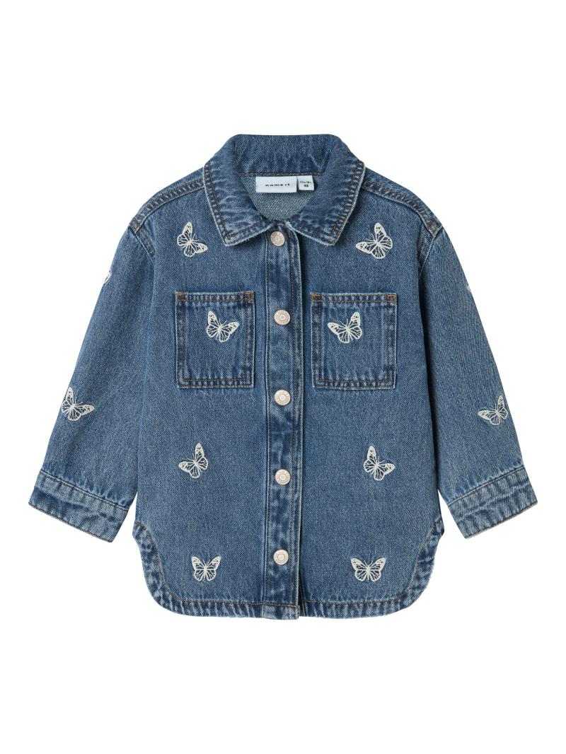 Nina Denim Jakke med Sommerfugle - Trendy Blå Cowboyjakke