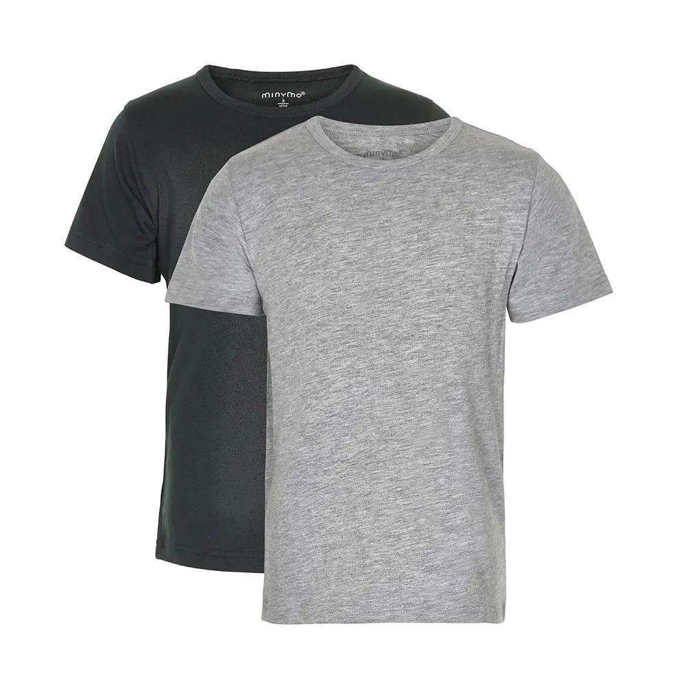 2 Pak Basic T-shirts i Anthracite Black fra Minymo