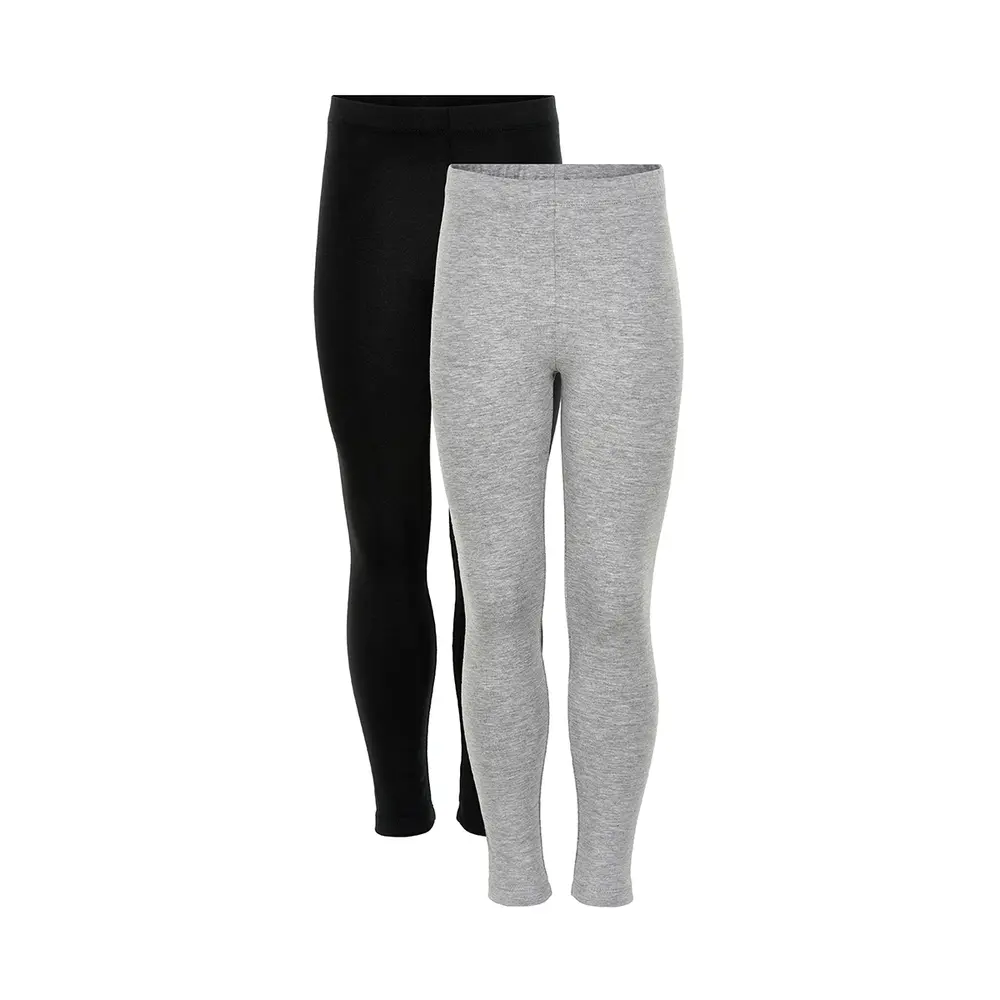 Basis Leggings Sæt (2 Pak) - Grå og Sort fra Minymo