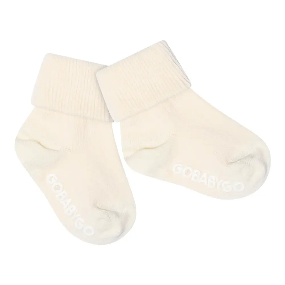 Skridsikre Strømper Bomuld   Off White   27 30 fra Gobabygo